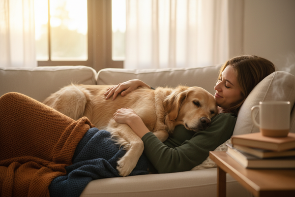 Pourquoi mon chien se couche sur moi ?