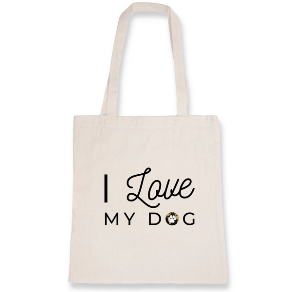 Totebag I Love My Dog Coton bio