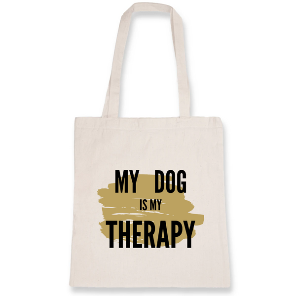 Totebag My Dog is My Therapy Coton bio